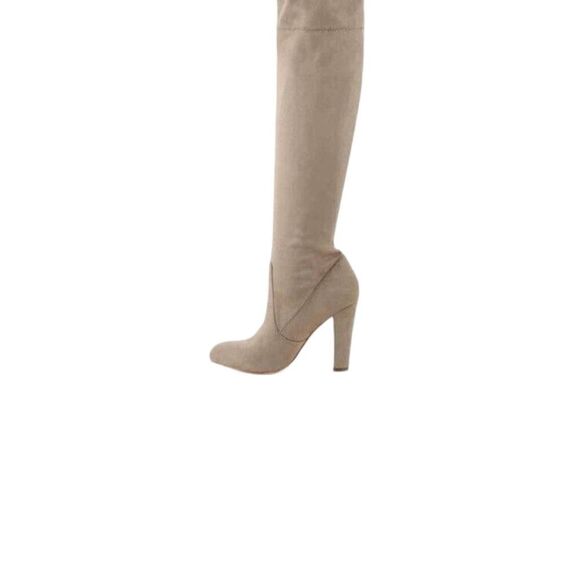 Express "TISSU" Ultra High Heel Boots Tan Over The Knee Women's Stretch Size 9 - Picture 4 of 14